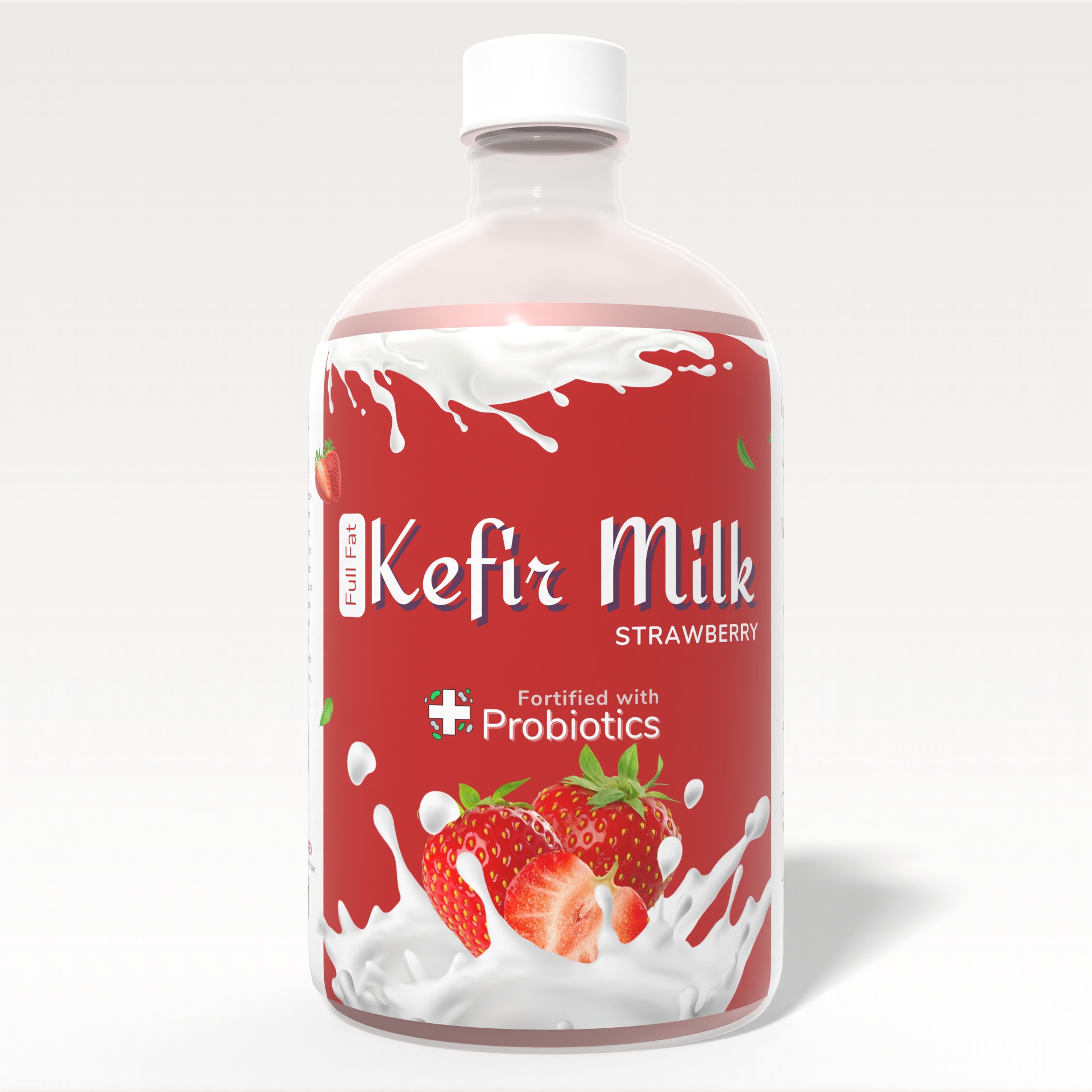 Kefir Milk - Strawberry-Bottle